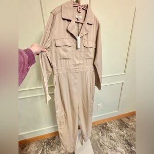 Martha Stewart Beige Utility Jumpsuit- NWT MEDIUM